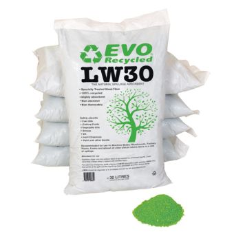 LW30 Recycled 30L Flame Retardant Wood Fibre Absorbent - Safely Absorbs Fuel Oils, Cutting Fluids, Vegetable Oils, Grease, Ink, Inert Chemicals, Paint and other liquids