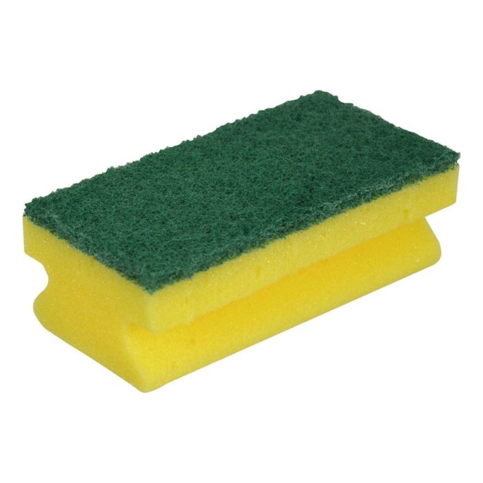 scourer pk of 10 3M Brittex green and yellow medium duty contract sponge 